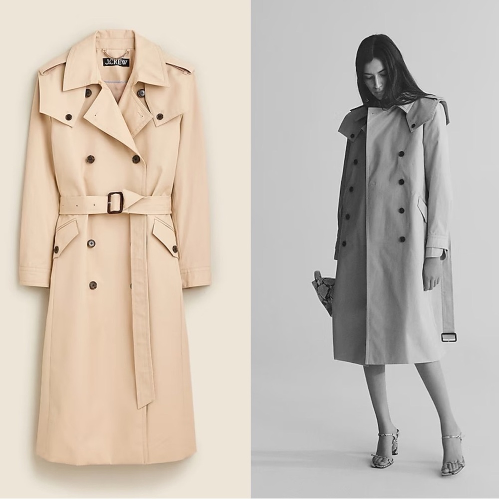 NWT J.Crew Double‎ Breasted Trench Coat 12